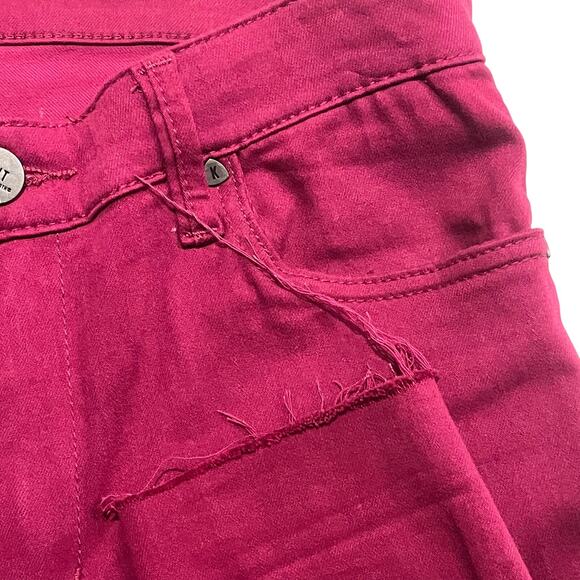 Kut Pants Women’s Donna Size 8  Pink High Rise Ankle‎ Skinny Raw Hem - Picture 1 of 8